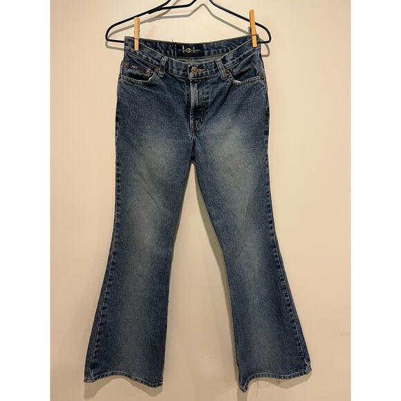 Vintage Lei Y2K‎ Flare Med Wash Med Rise Jeans Womans Size 5 - Picture 1 of 8